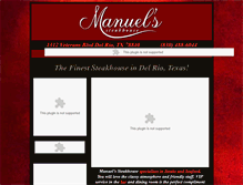 Tablet Screenshot of manuelssteakhouse.com